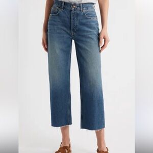 Madewell Slim Wide Leg Crop Raw Hem Jeans